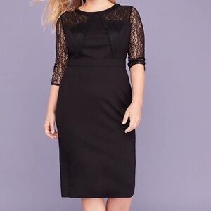 NWOT | Lane Bryant Lace-Sleeve Ponte Sheath Dress | Sz 16